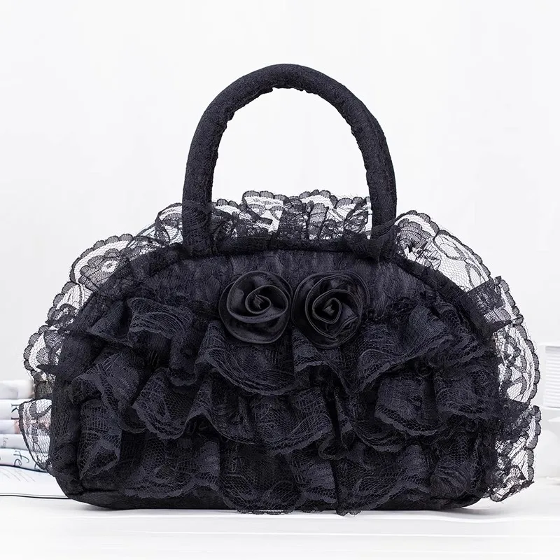 

New Design Bag Lolita Handbag Bag for Women Handmade Floral Lace Totes Woven Crossbody Bag Purse