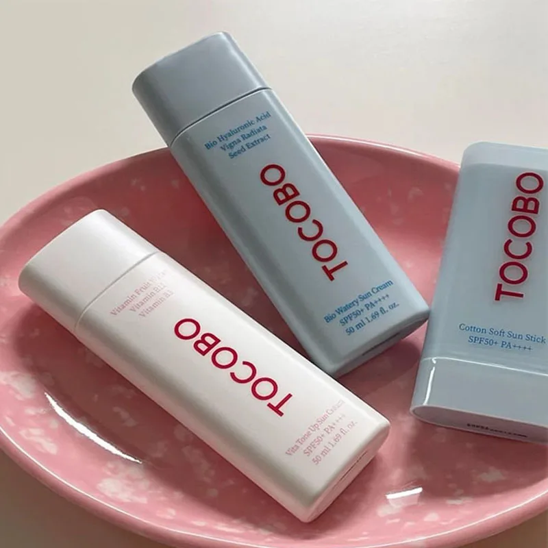 TOCOBO Bio Watery Sun Cream Vita Tone Up Sunscreen Cotton Soft Sun Stick SPF50+ PA++++ Non‑greasy UV Protection Daily Sun Care