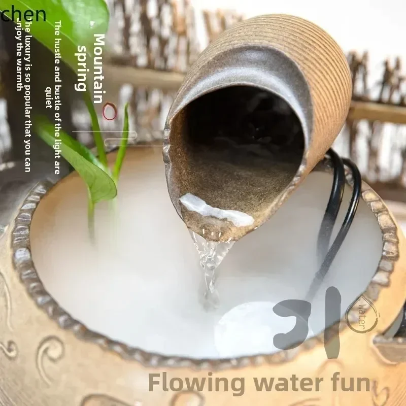 - Water Flowing Device Desktop Office Living Room Decoration Wealth-Attracting Creative Gift Ornament