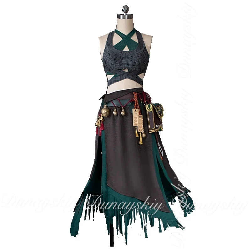 أين يلتقي لعبة The Nine Creeds أنثى شابة ماستر النسخة مع أسود أخضر شرط زي مدرسي تأثيري disfraz بدلة كاملة #5