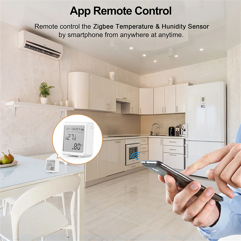 Tuya ZigBee Smart Home Temperature Humidity Sensor Smart Temperature Control System Works With Google Assistant Alexa Smart Life