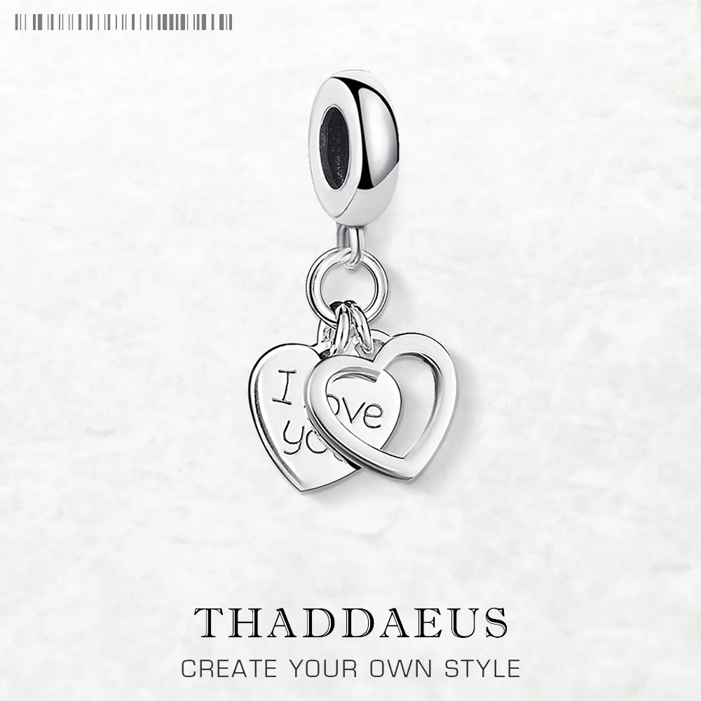 

Dangle Charm Pendant I Love You Hearts Europe Club Fine Jewelry For Women Men Summer Romantic Gift In 925 Sterling Silver