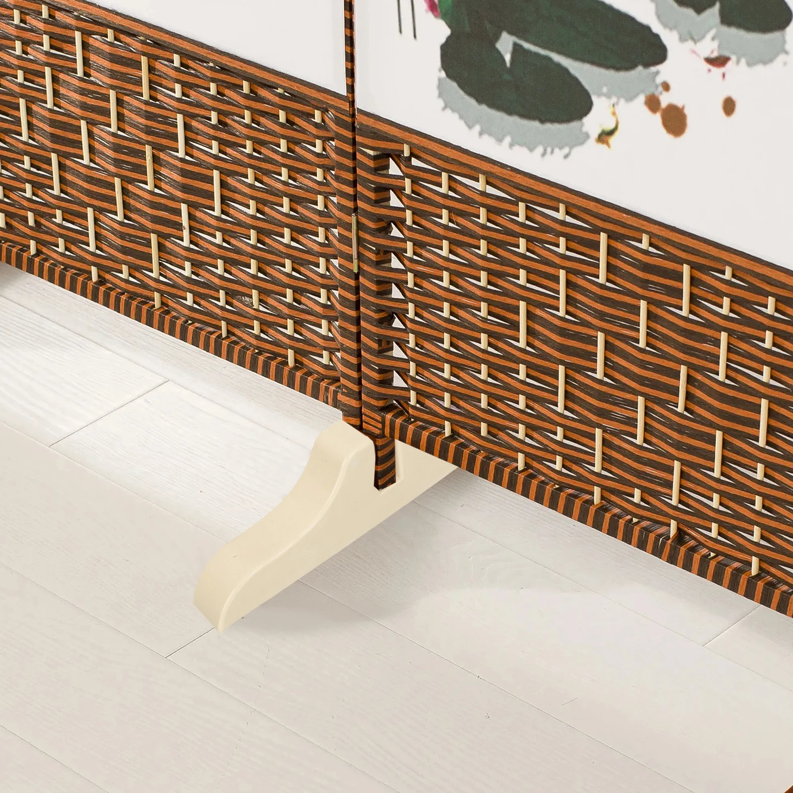

2 Pcs Brackets Screen Base Plastic Divider Feet Holder for Stand Household Beige Room