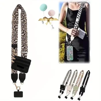 Adjustable Mobile Phone Strap With Zippered Wallet Anti-lost Crossbody Cell Phone Lanyard Card Gasket For Women Bag Accessories