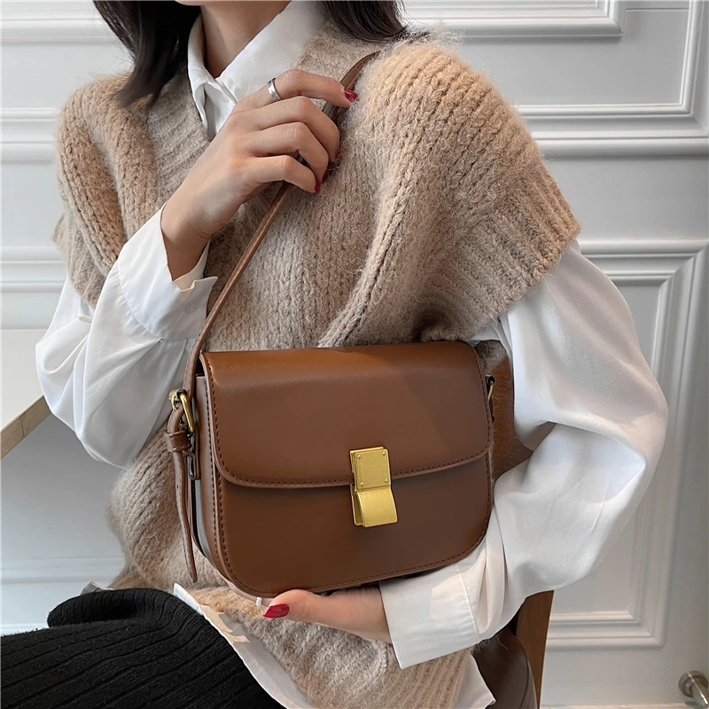 Toptrends Classic Box Small Shoulder Bags For Women 2024 New Trend Luxury Designer Flap Crossbody Bag PU Leather Ladies Handbags