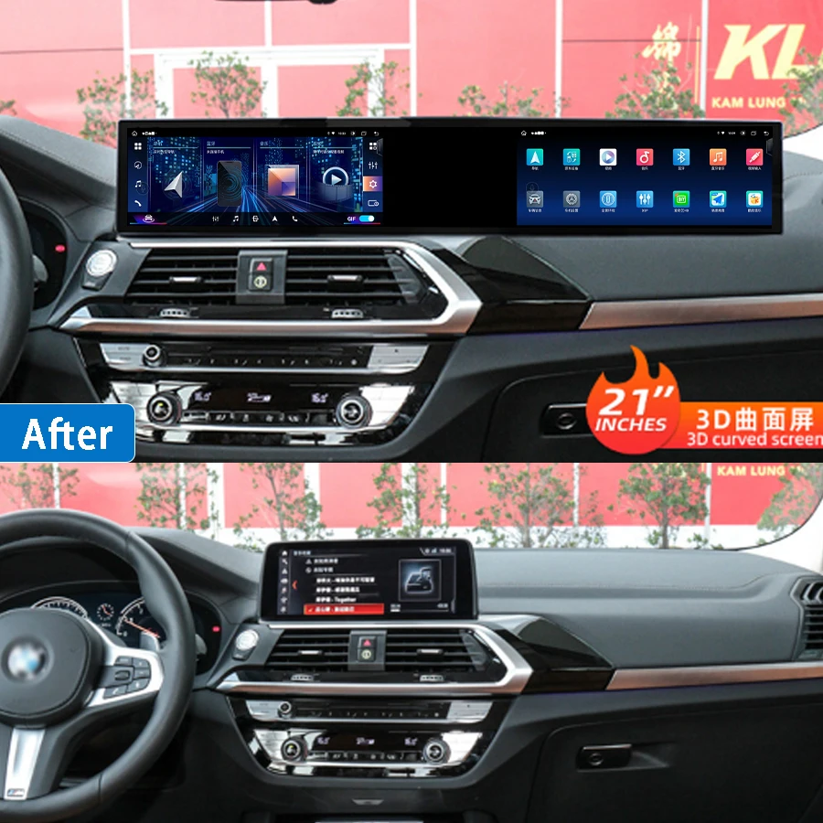 21''Android 15 Dual   Curved Screen Car Radio Wireless CarPlay For BMW 3 Series NBT EVO 2013-2019 Multimedia Video Player Stereo