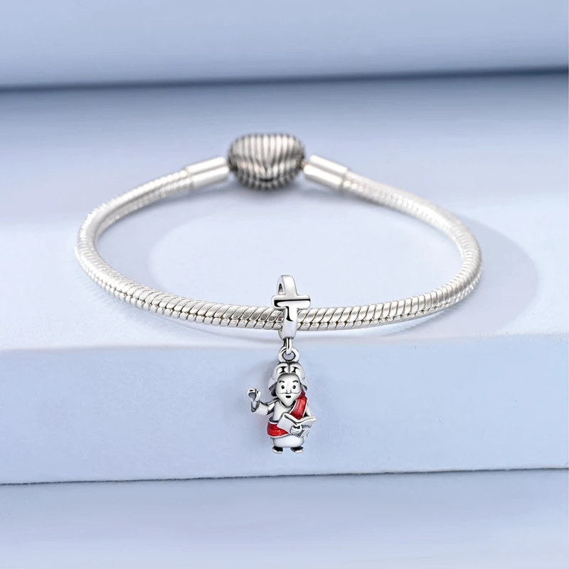 Original 925 Sterling Silver Charms Jesus Missionary Pendant Fit Original Bracelet Necklace For Women Men DIY Jewelry Gift view 2