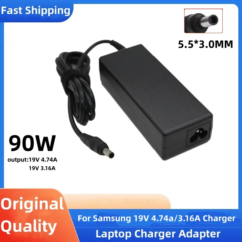 90W 19V 4.74A 5.5*3.0mm 65W Laptop Charger Power Adapter For Samsung R428 R410 G15 GT6000 M30 P10 UltraR60+ R65 R520 R528 R540