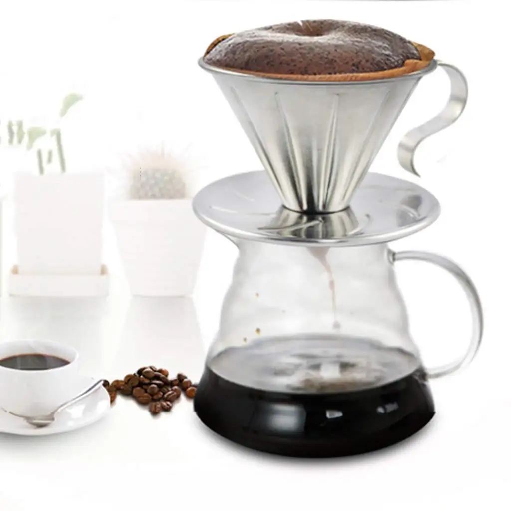 

Stainless steel coffee filter cup, hand flushing pot, filter cup, sharing pot, drip type coffee filter