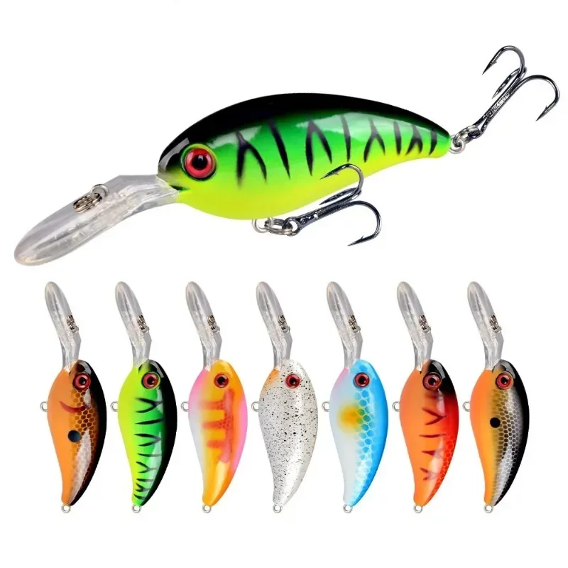 10cm 14g Luya Bait Rock Little Fat Man cebo falso simulación cebo duro equipo de pesca 7 Uds