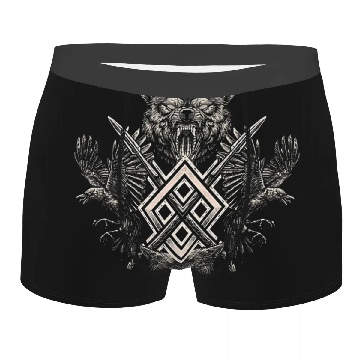 

Wolf Raven Of Odin Freki Gungnir Man's Boxer Briefs Norse Mythology Vikings Breathable Underwear Print Shorts Birthday Gifts