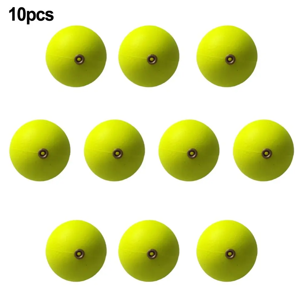 10PCS Portable with Copper Ring Foam Floating Ball Buoyancy 20mm-30mm Buoyancy Balls Hard Yellow /Red Freshwater