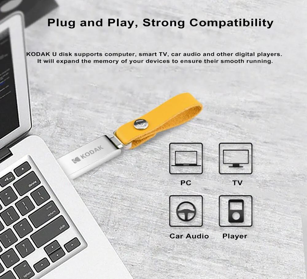 KODAK USB 2.0 Pen Drive 16GB 32GB 64GB K122 Metal USB Flash Drive