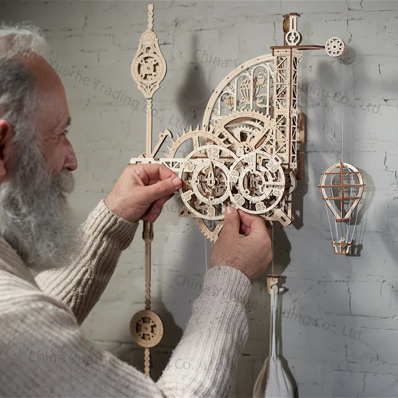 

Огненная деревянная модель механической передачи, рухомая сборка своими руками, украшение для взрослых
