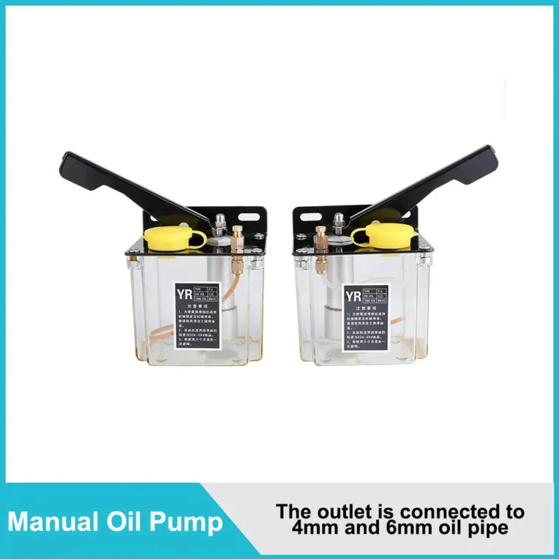 0.5L manual oil pump, left/right hand pressure, outlet connected to 4mm and 6mm oil pipes, lubrication pump, oiler