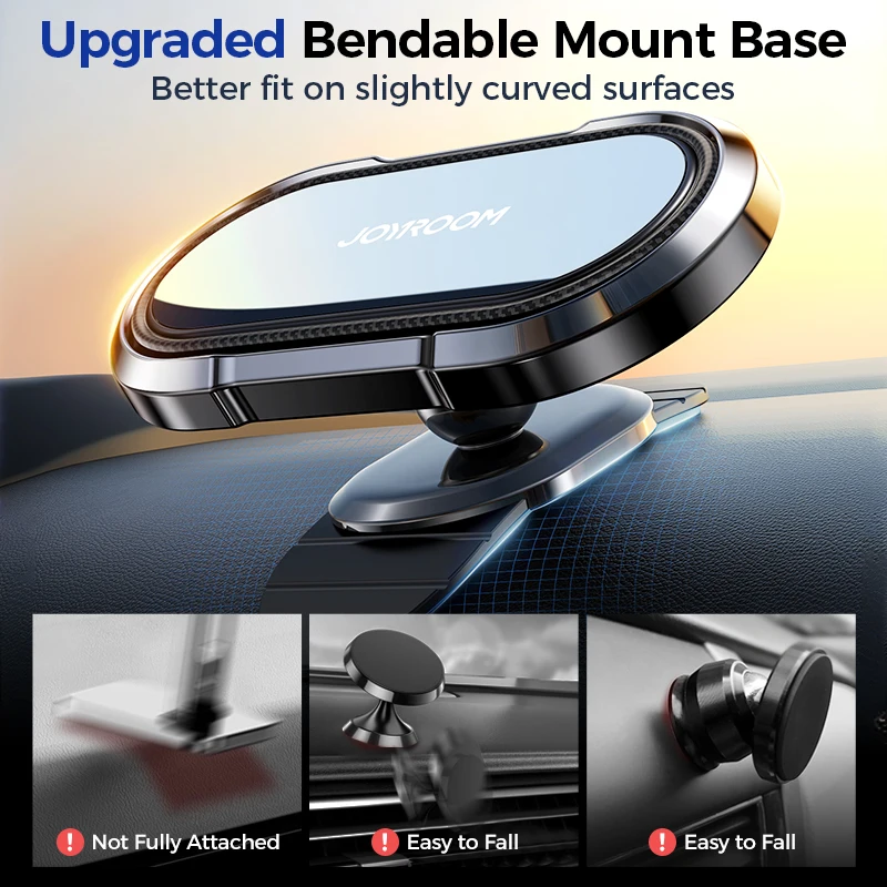 Joyroom Metal Magnetic Phone Holder Car [Upgrade 6X Military Magnets] Bendable Universal Car Phone Mount for iPhone 14 Samsung