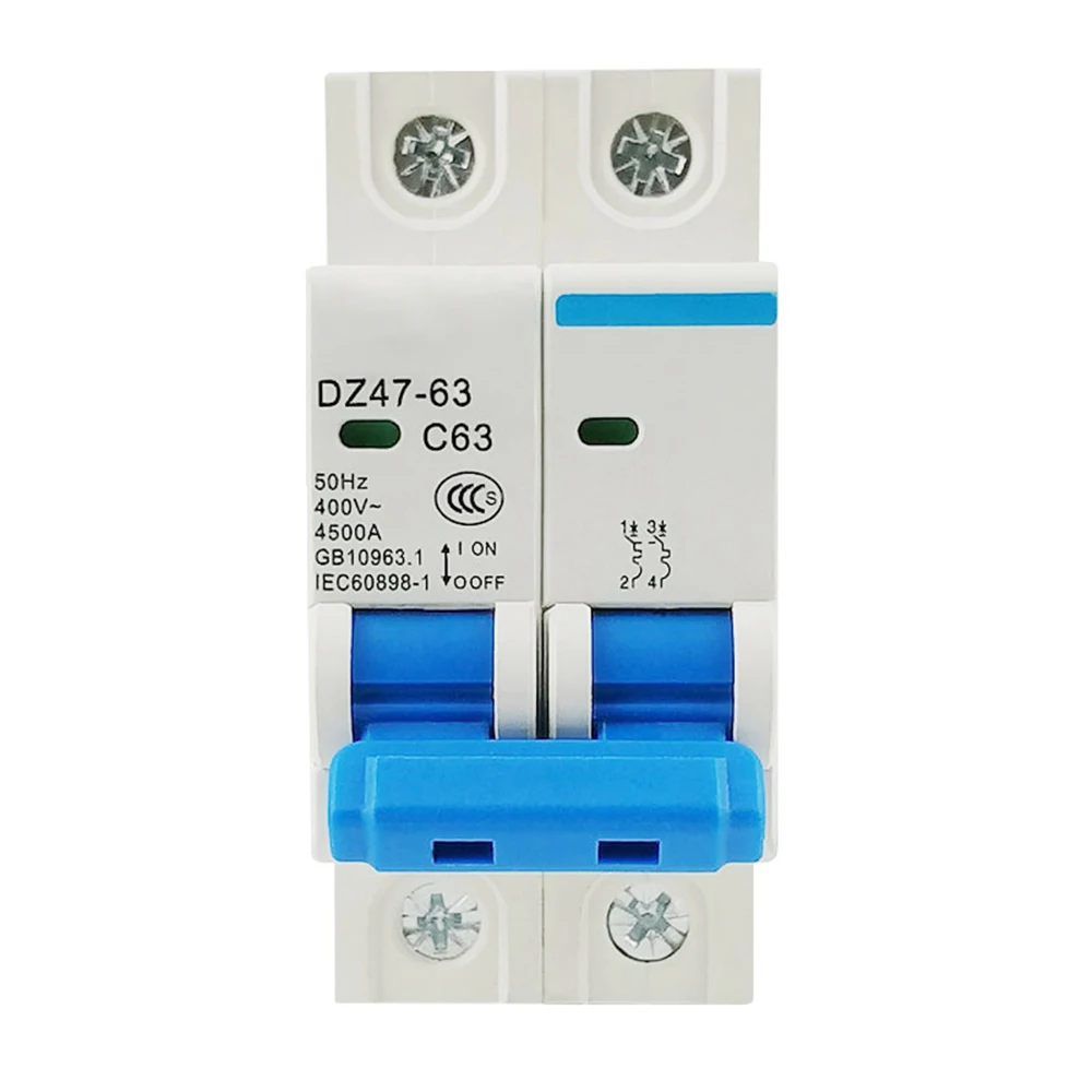 Din Rail 2P Mini Circuit Breaker 6A/10A/16A/20A/25A/32A/40A/50A/63A Circuit Auto Switch Circuit Protection System