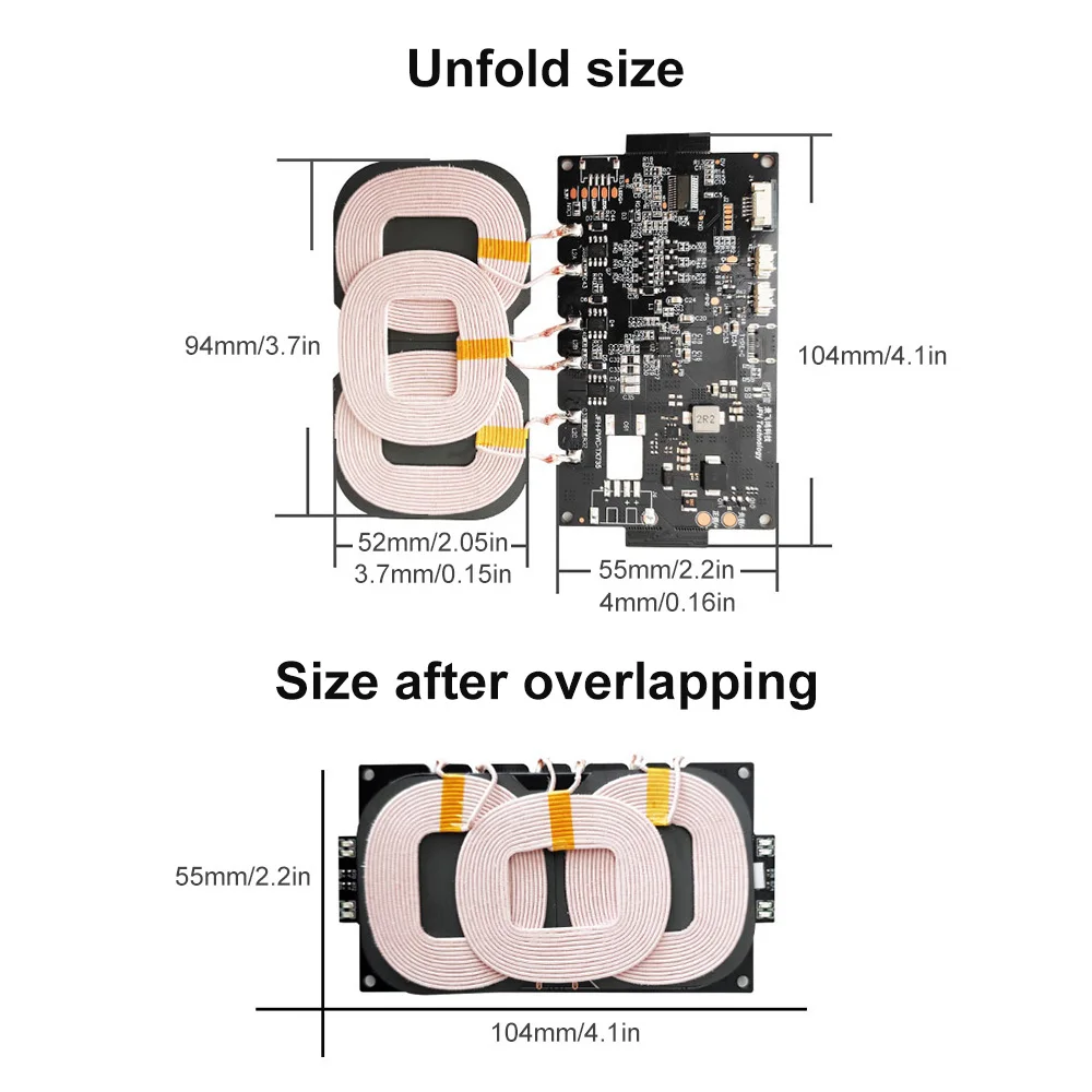 Imagem -04 - Carregador sem Fio Rápido Transmissor de Módulo Padrão Pcba Circuit Faça Você Mesmo Board Coil Alta Qualidade 20w qi