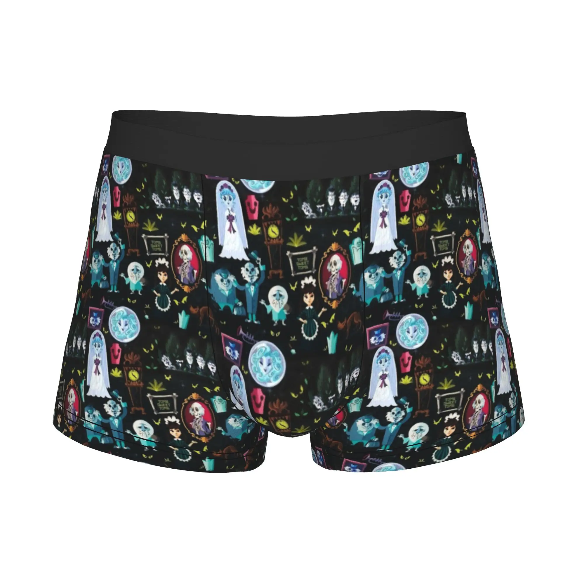Happy Haunts Halloween Boxers Shorts Men's Haunted Mansion Scary Film Briefs Underwear Funny Underpants