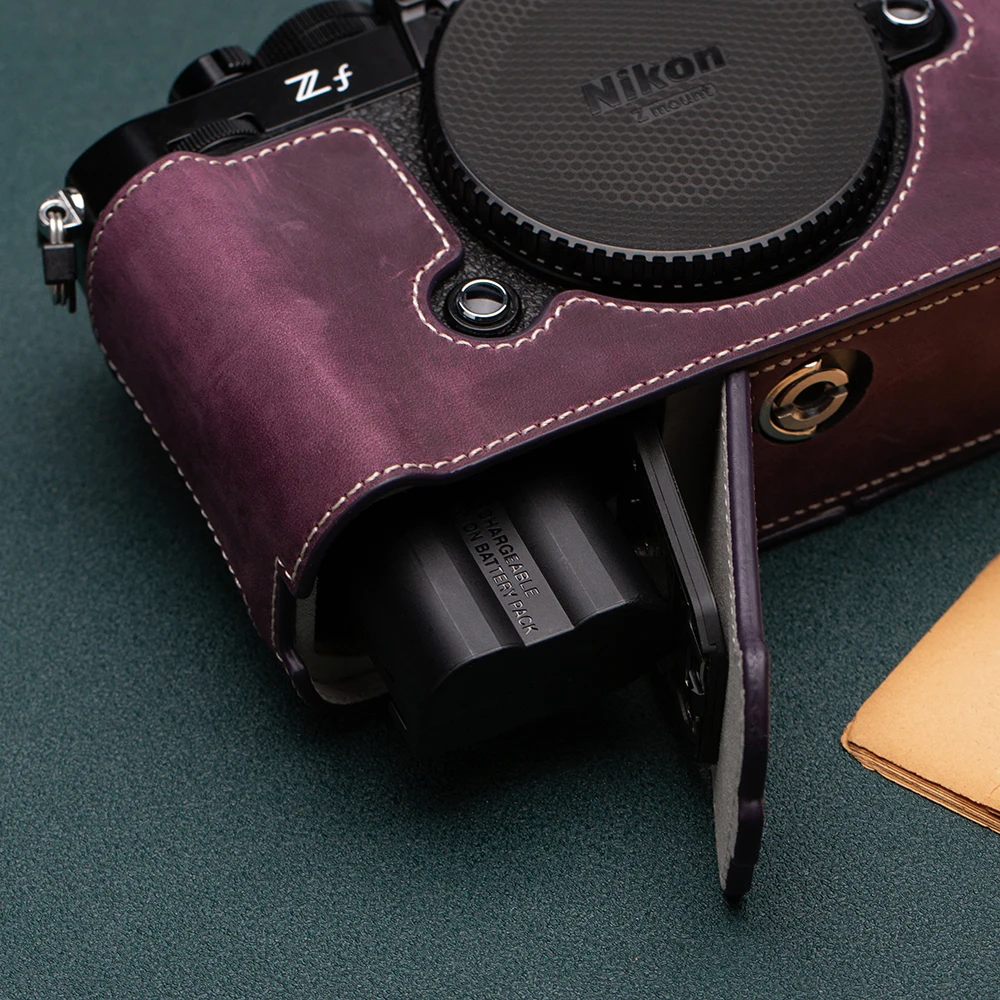 Etui na aparat Nikon ZF w stylu retro, z prawdziwej skóry, na pół aparatu, torba na aparat ZF, etui z prawdziwej skóry, pokrowiec na aparat, pudełko na aparat.