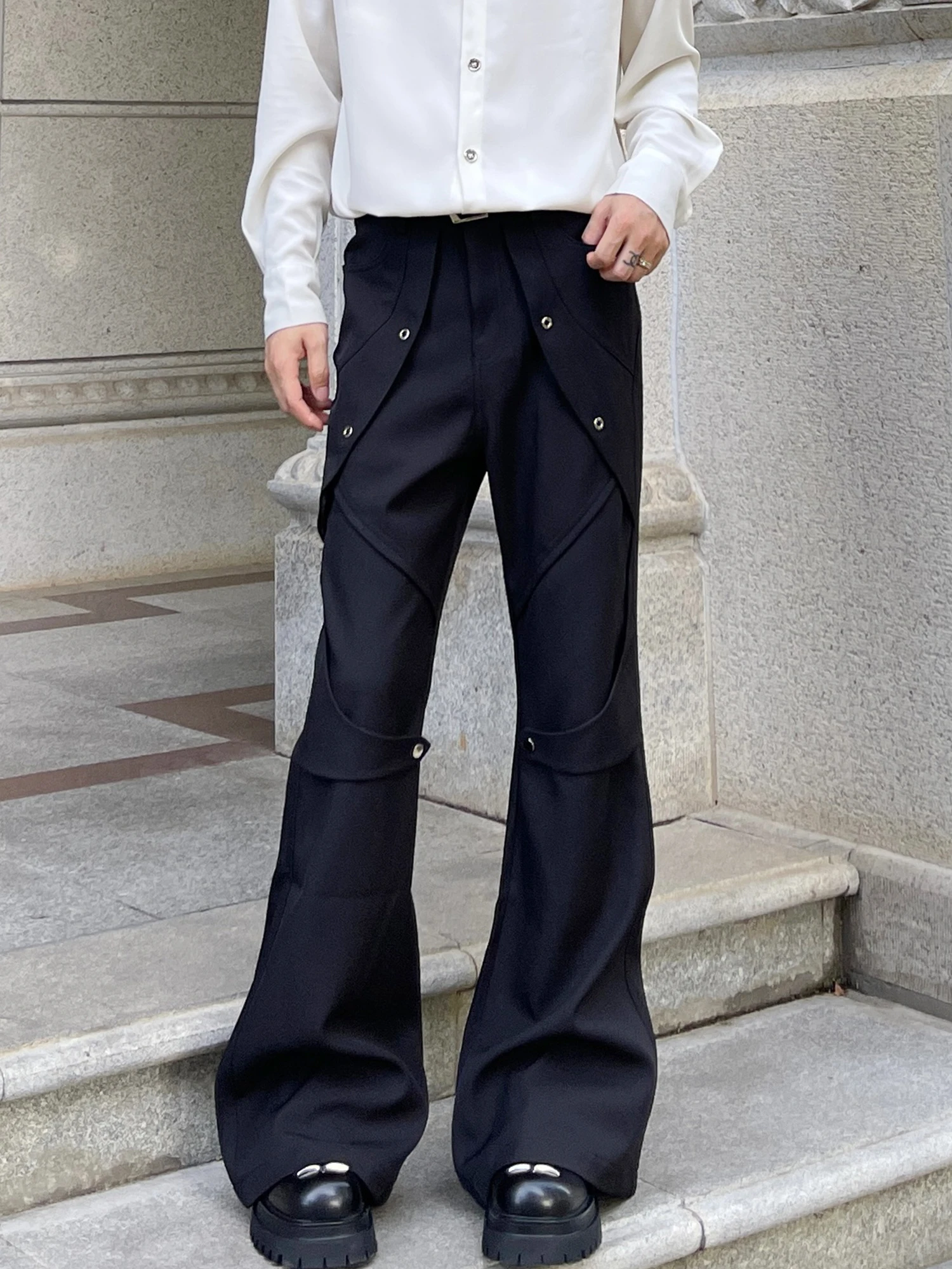 Summer New Korean Version of Black Micro-pull Trousers Handsome Men's High-end Fashion Trend Casual Loose Trousers