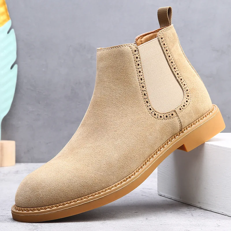 

Autumn Winter Suede Men's Chelsea Boots British Casual Men's Snow Boots Men's Western Cowboy Boots