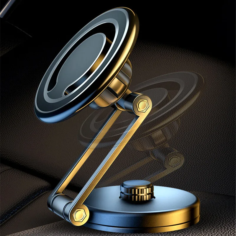 Car Dashboard Magnetic Macsafe Folding Phone Holder Cell Stand Suporte Celular Carro Telephone Voiture For iPhone 14 13 Pro Max