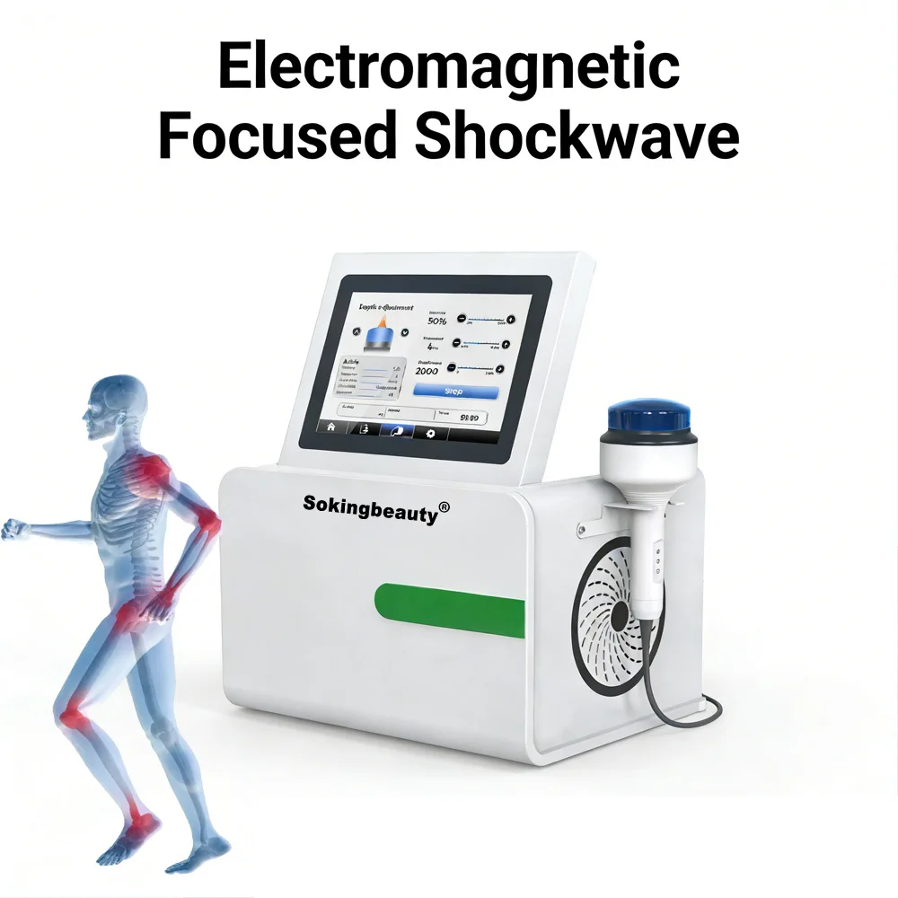 Portable Focused Shock Wave Machine With Penetration Depth 0 to 66mm for Pain Relief and Tissue Repair