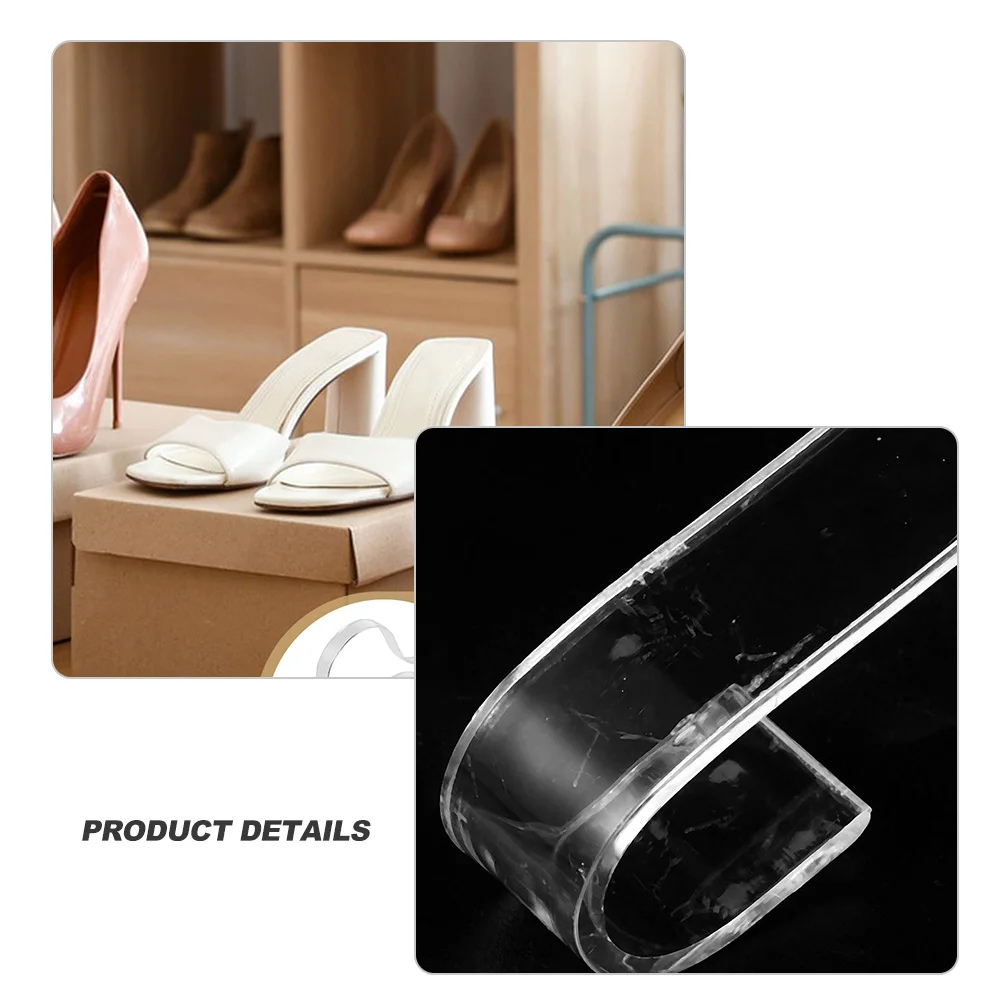 

20pcs Transparent Shoe Inserts Sandals Display Supports Plastic Shoe Shaper For High Heels Flats Strappy Shoes Organizer Rack