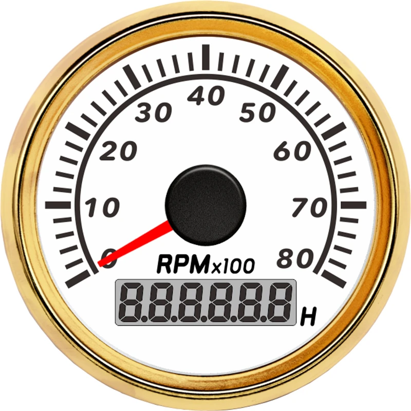 New Type Auto Instrument Panel Tachometers 52mm 0-8000RPM Rev Counters 1-300 Speed Ratio with Hourmeters for Boat Yacht Truck