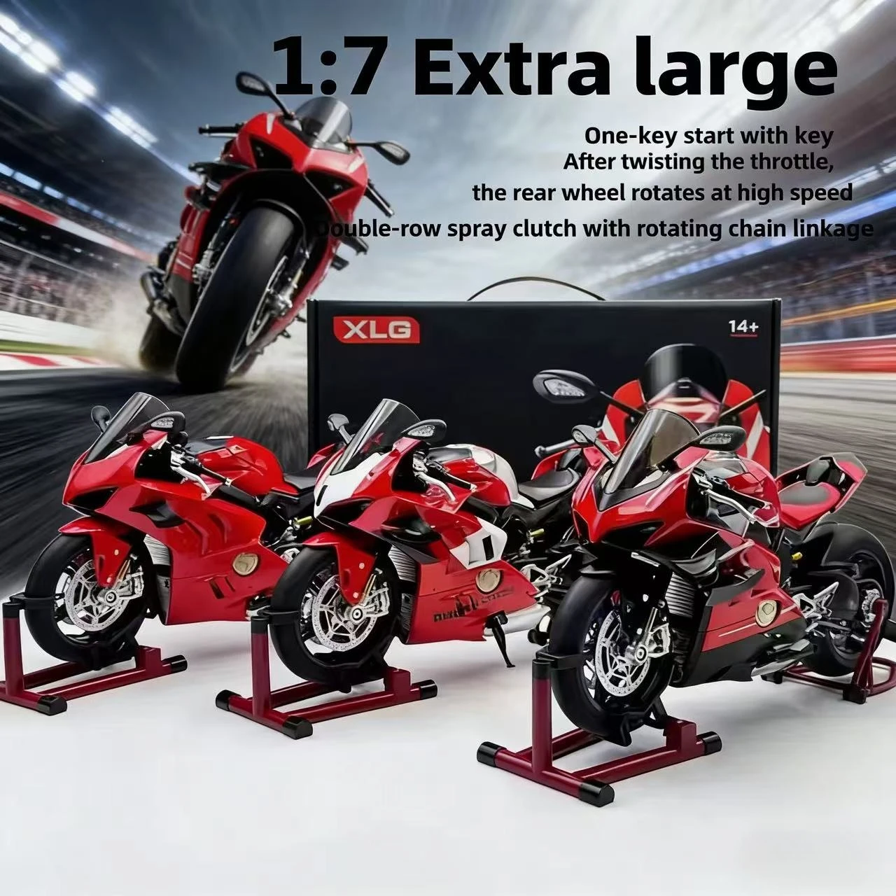 

Для Ducati V4s Ignite Start Smoke Effect 1:7 Panigale модель мотоцикла из сплава, имитационная модель, большой проект украшения, подарок на день рождения