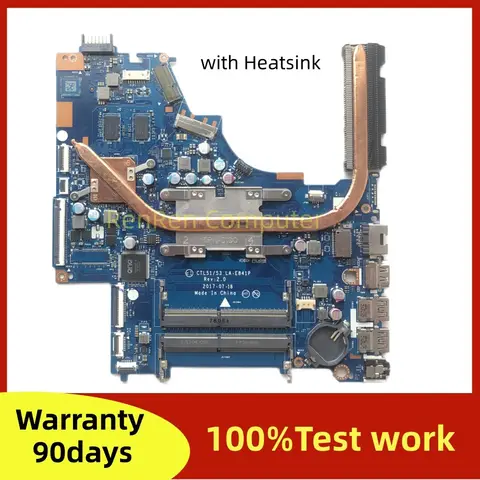 CTL51/53 LA-E841P For HP Pavilion 15-BW 255 G6 15q-by tpn-c130 Laptop Motherboard with Heatsink Heater A4 A6 A9 CPU R5 M330 GPU