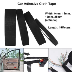 9/15/19/25/32mm 15M Heat-resistant Adhesive Cloth Fabric Tape For Automotive Cable Tape Harness Wiring Loom Electrical Heat Tape