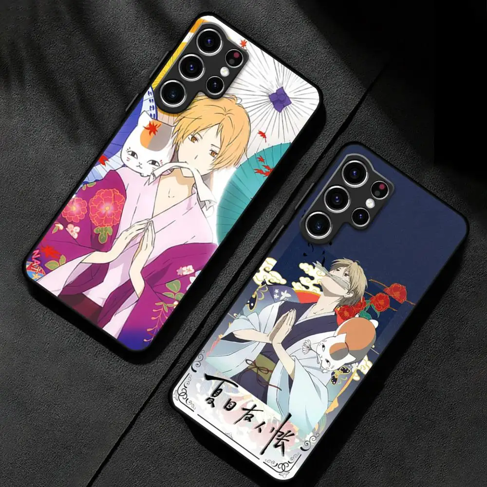 natsume book of friends Anime Phone Case For Samsung Galaxy S25 S24 S23 S22 S21 S20 Plus Ultra Note20 Soft Black