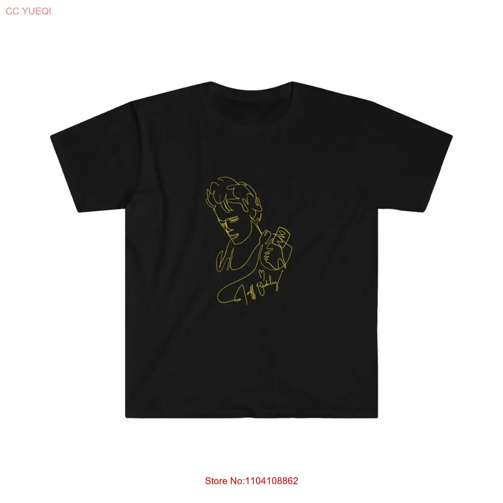 JEFF BUCKLEY Gold Line Drawing  T Shirt vintage Washed Soft Stretched designer clothes streetwear Breathable Comfortable