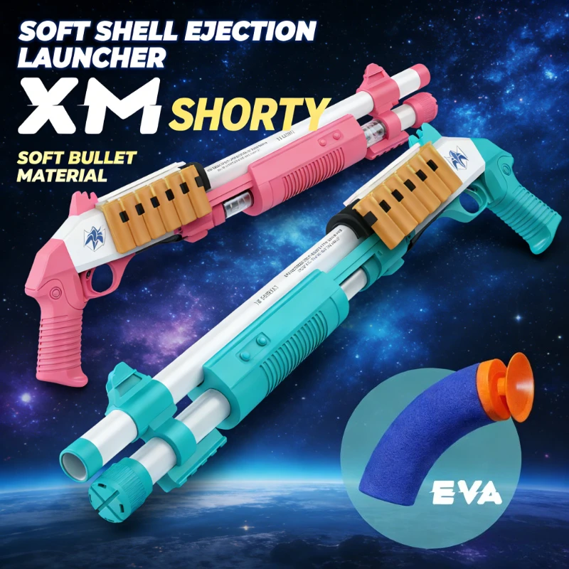 

Игрушечный пистолет XM1014 с мягким выбросом гильз, модель пистолета для стрельбы пенопластовыми дротиками, ручной пластиковый бластер для детей и взрослых, для игр на открытом воздухе.