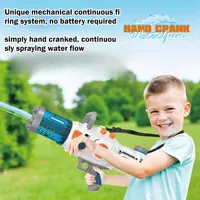 Powerful Gatling Water Gun Toy Hand Movement Continuous Shooting Long-range Water Pistol Blaster Pool Outdoor Toys for Kids Boy