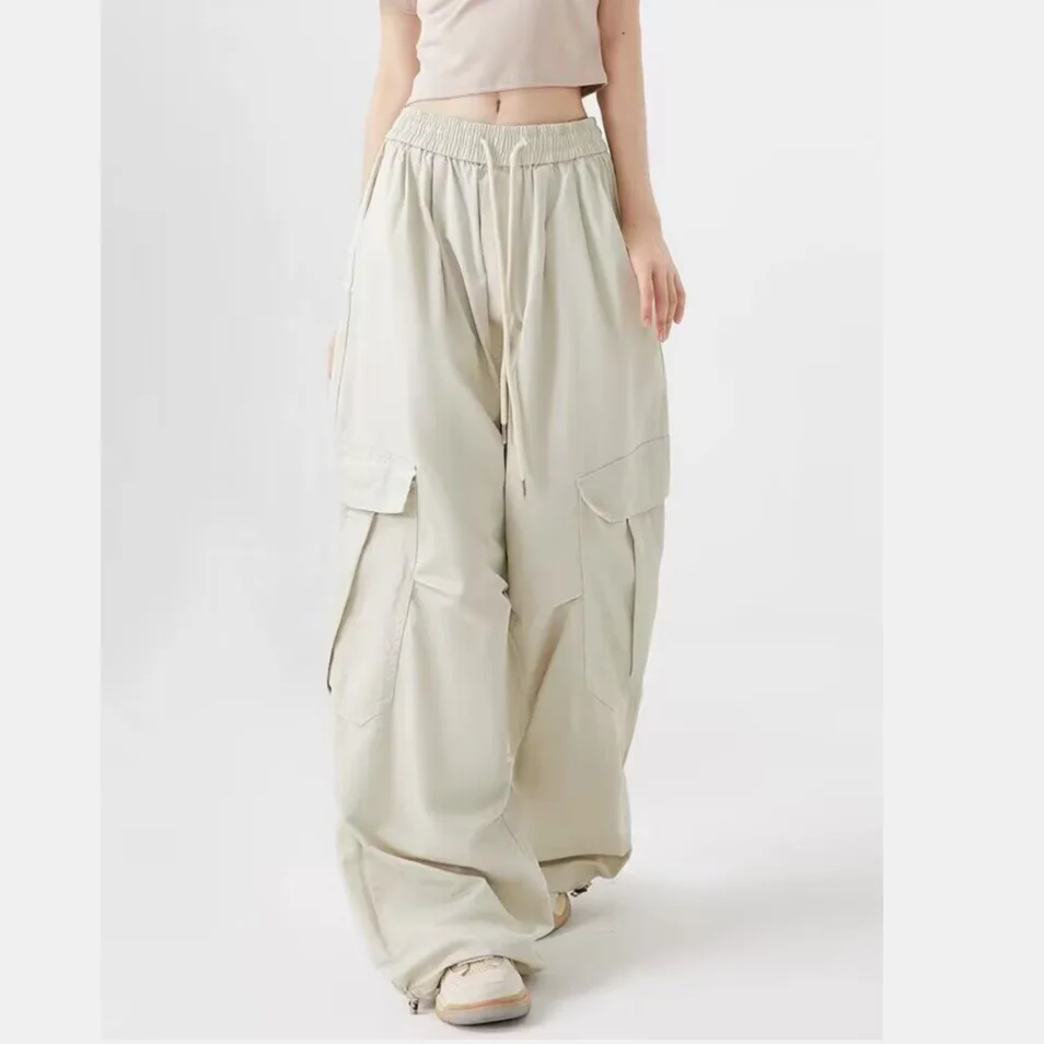 Fleece army green overalls men and women babes loose wide legs straight casual dancing pants winter