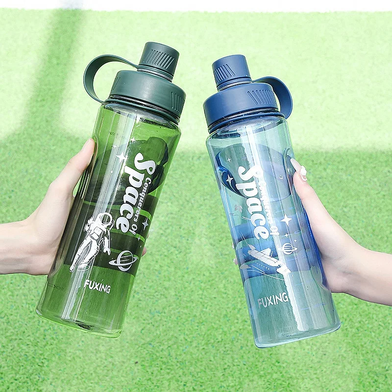 Large Capacity Sports Water Bottle Outdoor Portable Plastic Cup Drop Proof Leakproof Direct Drink Space Cup Travel Tumbler Gift