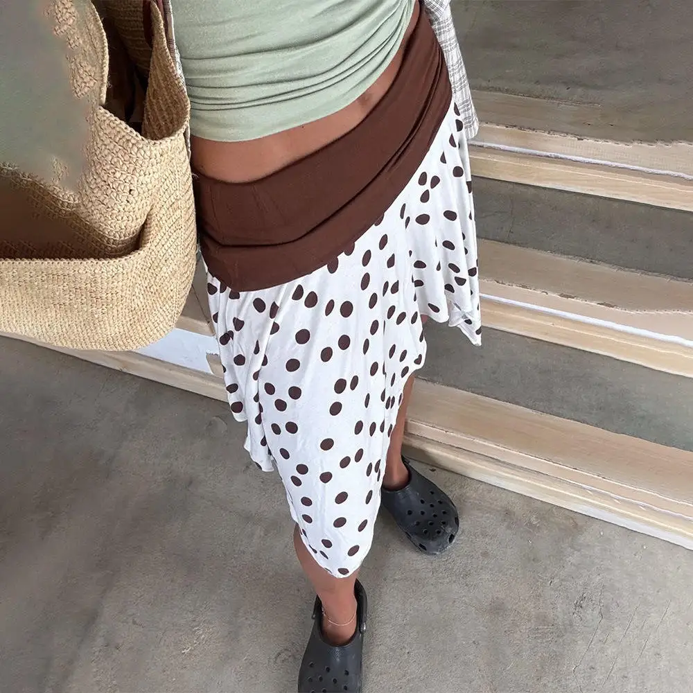 Sexy ort Skirt with Color Colion Waist Inching Irregular f Skirt for Women Ciwalk Summer 2025 PVC Fabric Embroidery