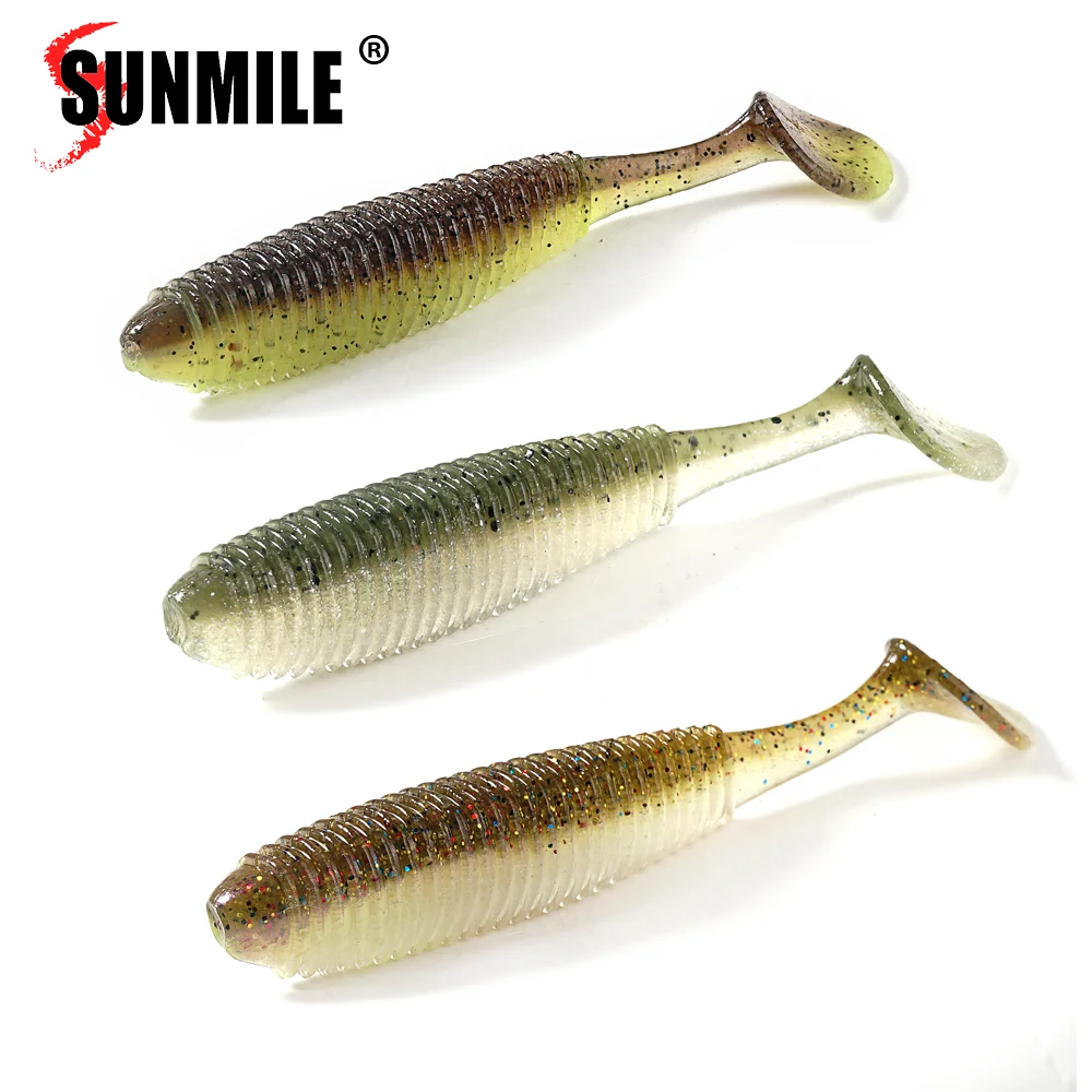 SUNMILE 6 Stück Weichköder Angelköder Vibro Fat 90mm Realistischer Köder mit Salz und Duft für Hechtangeln Barsch Forelle Bass Köder
