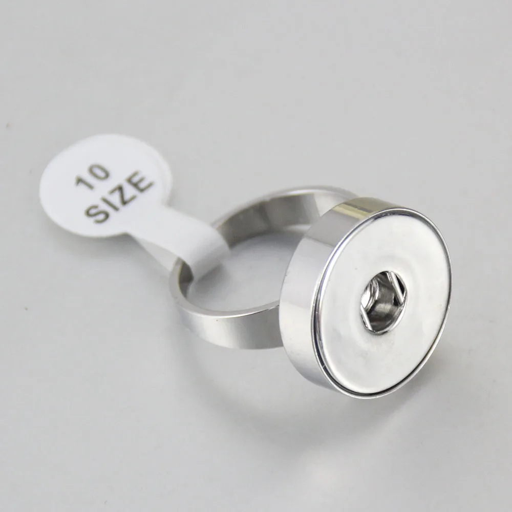Neue JZ0018 Einfache 316L Edelstahl-Spannringe 4 Größen Passend für 18MM Druckknöpfe DIY-Zubehör Großhandel – Detail 1