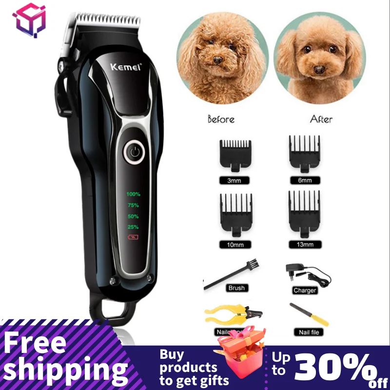 Dog Clipper Dog Hair Clippers Grooming (Pet/Cat/Dog/Rabbit) Haircut Trimmer Shaver Set Pets Cordless Rechargeable Professional