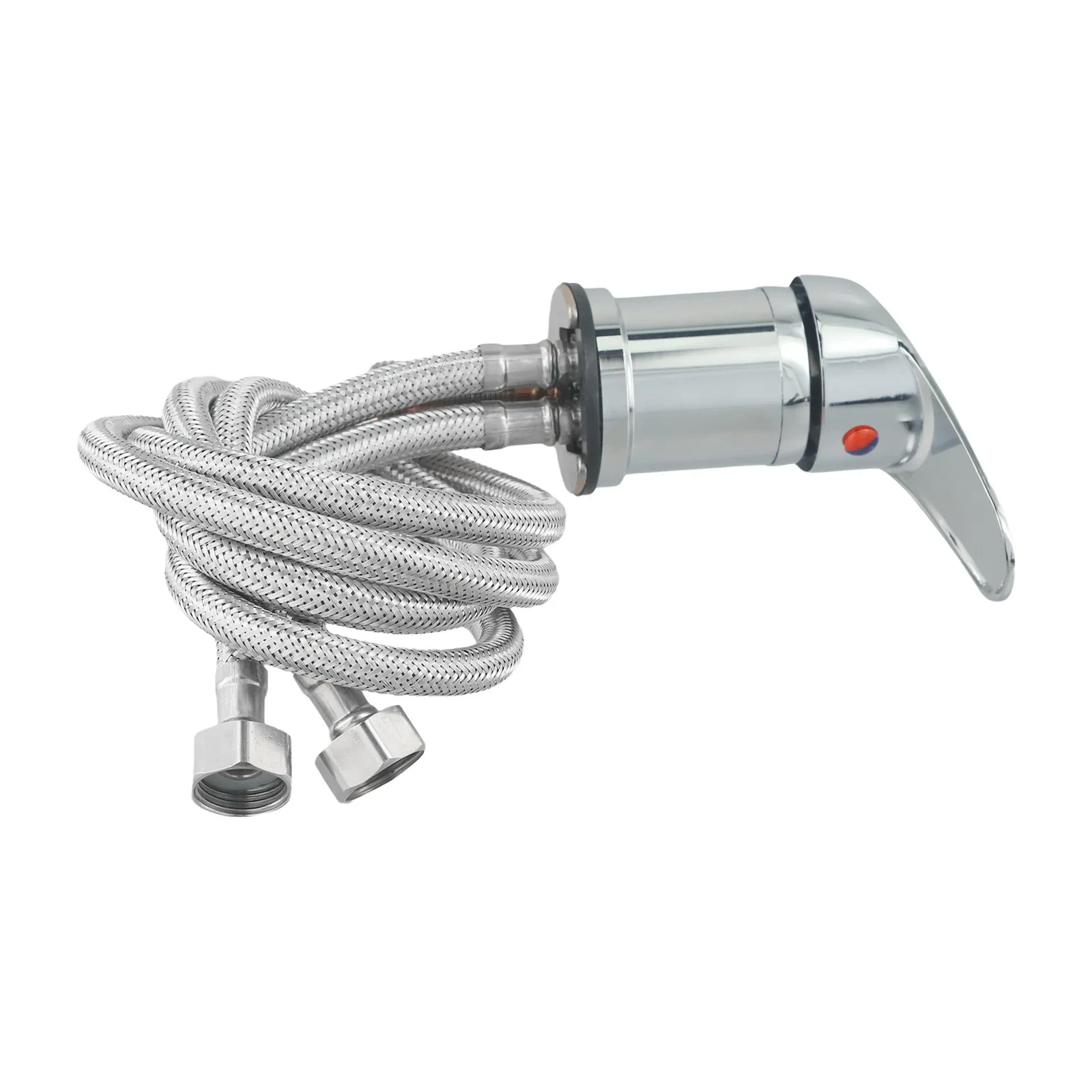 

Color Silver Black Hairdresser Faucet Complete Chrome Fitting Fabric Hose Generous Hose Length High-pressure Fitting