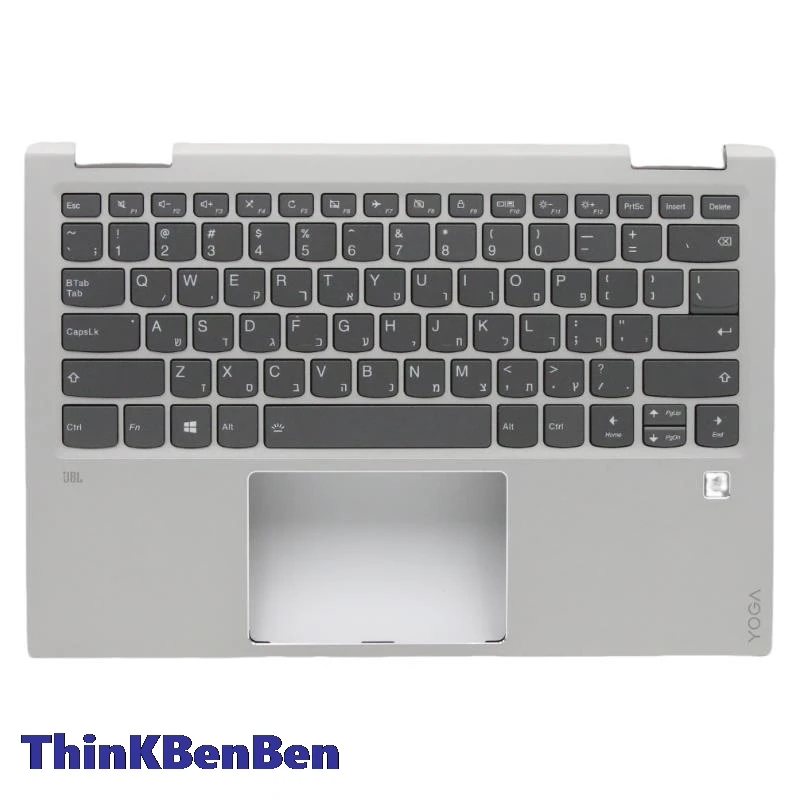 

HB Hebrew (IL Israel) Silver Keyboard Upper Case Palmrest Shell Cover For Lenovo Ideapad Yoga 720 13 13IKB 5CB0N67989