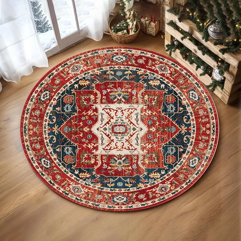 Trendy Persian print Round Rug Living Room Sofa Rug Home Decor Bedroom Soft Rug Lounge Room Coffee table Yoga Mat Chair Mats