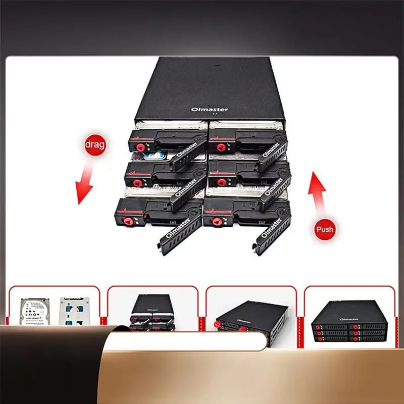 

Oimaster 6-Bay 2.5Inch SATA SSD HDD Enclosure Mobile Rack/Enclosure Hard Disk Enclosure Rack Data Storage For 5.25 Drive Bay-N35