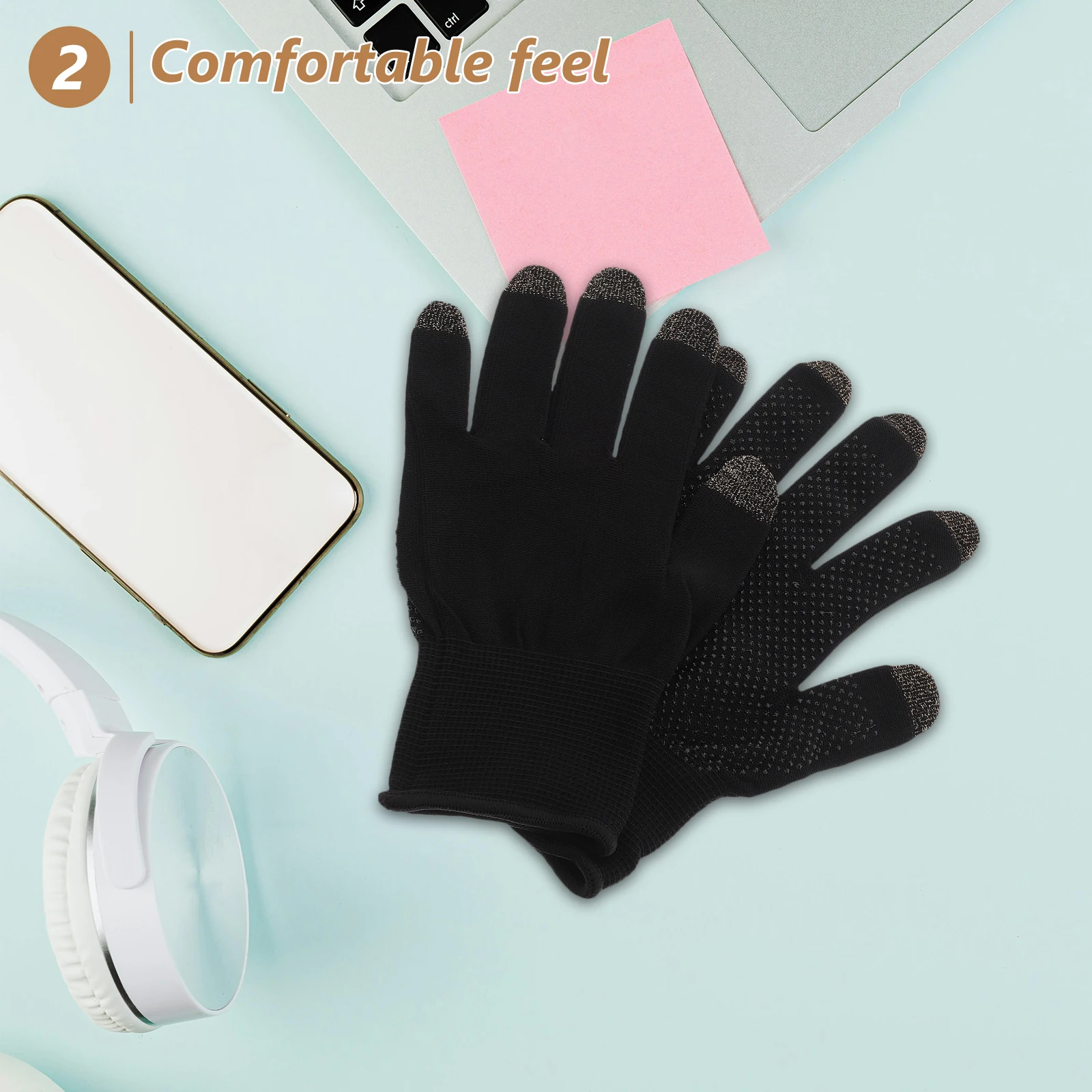 

1 Pair Gaming Gloves Anti-Sweat Breathable Touch Screen Full Finger Silver Fiber Material Gamer Glove For Mobile Phone Tablet