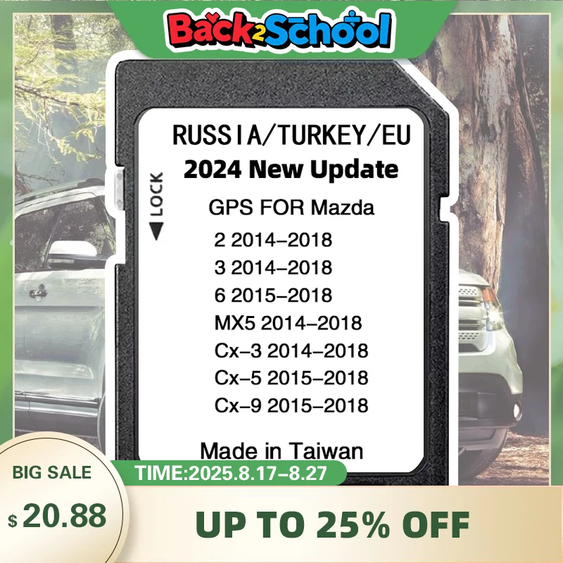 

for Mazda 2/3/6/CX3/CX5/CX9/MX5 Car Sat Navi 16GB GPS Update Maps Data New 2024 Version Maps EU Navigation SD Card