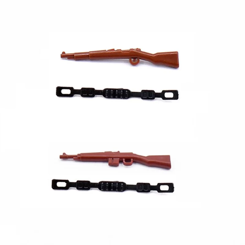 10pcs 98K Rifle Gun Strap Military Weapons Accessories Mini Action Figures WW2 Soldier Guns MOC Army Building Block Bricks Toys